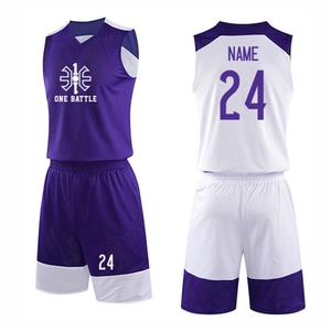 Uniforme de basket-ball unisexe sur mesure, OEM, imprimé sur mesure, 100% polyester, séchage rapide, respirant, antibactérien - Product Image 1