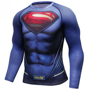 Camiseta de compresión para hombre MMA BJJ Kickboxing Rashguard con impresión por sublimación Spandex/Tela de nailon UPF50 + protección de secado rápido - Product Image 3