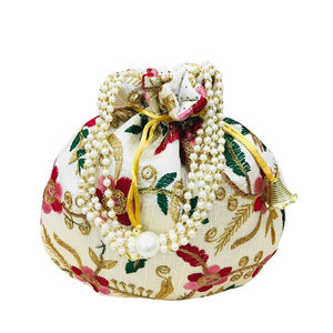 Indian Handmade <b>Embroidered</b> Batwa Potli <b>Clutch</b> for Women Multi Color Craftstages International-Wedding Favors Return Gifts - Product Image 1