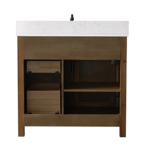 Mueble de Baño Impermeable y Resistente a la Humedad con Encimera de Cuarzo Estilo Papel Melamina - Product Image 6
