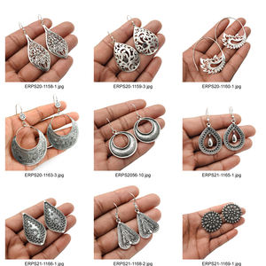 Pendientes colgantes de mano Hamsa de Plata de Ley 925 para mujeres y niñas, joyería Bohemia hecha a mano, precio al por mayor, proveedores a granel - Product Image 3