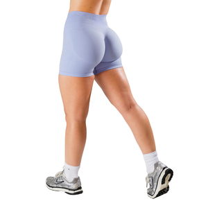 Shorts de sport pour femmes Skyline Blue, sans couture, taille mi-haute, extensible, compression, entraînement, fitness, anti-transpiration, shorts d'entraînement - Product Image 3