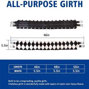 Cincha Profesional para Caballo de Doma, 5 Pulgadas de Ancho, Antideslizante, de Neopreno Negro de Calidad - Product Image 2