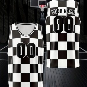 Camiseta sin mangas informal a rayas con cuello redondo estampadas para hombre, camiseta de baloncesto, chaleco de baloncesto deportivo estilo novio - Product Image 2