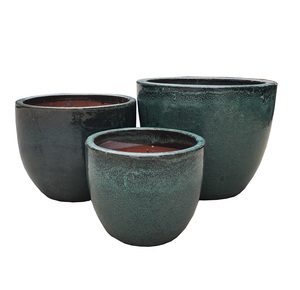 Macetas de cerámica esmaltada Atlantis al por mayor, macetas de cerámica con orificio de drenaje para decoración del hogar y jardín - Product Image 1