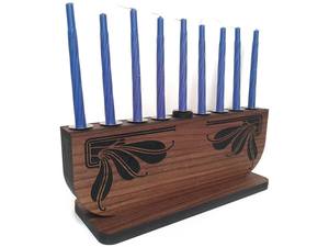 Menorah en bois fait à la main chic bougeoir pour la décoration de Noël mariage pièce maîtresse bougeoir titulaire maison décor de table - Product Image 4