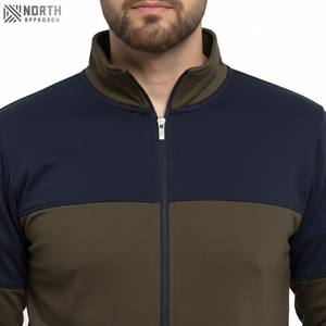 Survêtement à fermeture éclair en coton à manches longues pour hommes, nouveau style streetwear, deux pièces confortables, survêtements de luxe pour hommes, de couleur unie - Product Image 4