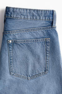 Jeans denim à la mode avec logo personnalisé pantalon baggy droit à jambe large en coton épais pour femmes - Product Image 5
