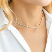 Collier Chaîne Tennis Tendance Unisexe en Or Massif 14 carats avec Diamants Simulés VVS Certifiés Taille Brillant – Meilleure Vente