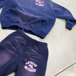 Ensemble pantalon de survêtement baggy à capuche avec impression sérigraphique personnalisée Streetwear lourd grande taille Survêtement écologique vêtements solides - Product Image 5