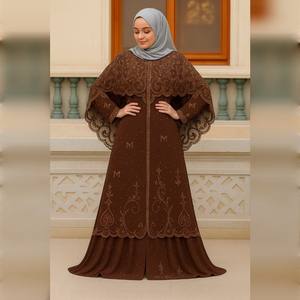 Abaya de Dubaï de Luxe Anti-Plis Légère Noire, Élégante pour Femme Musulmane, Broderie en Soie Respirante Traditionnelle - Product Image 1