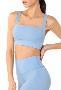 Sujetadores de yoga push-up con soporte de alto impacto para mujer, Top corto de gimnasio con sensación desnuda, Bralette de estilo simple para correr - Product Image 5