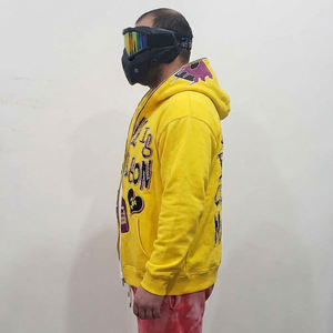 Sweat à capuche unisexe surdimensionné en coton 100% lourd pour l'hiver avec fermeture éclair intégrale et broderie personnalisée Hip Hop - Product Image 4