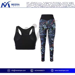 Conjunto de Yoga por sublimación para mujer, Sujetador deportivo con estampado personalizado, mallas de secado rápido, transpirable, ropa deportiva para gimnasio, logotipo OEM, venta al por mayor, Fitness - Product Image 2