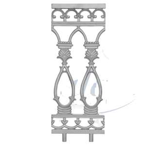 Grille de balustrade de balcon moderne en fonte solide et durable, finition sablée super résistante, panneau de clôture extérieur orné personnalisé sans cadre - Product Image 1