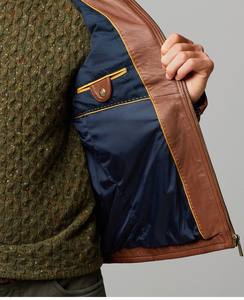 New Best Selling Men's Solid Pattern Brown Leather <b>Jacket</b> High Street Winter Formal <b>Racer</b> <b>Jacket</b> Wholesale <b>jacket</b> for men - Product Image 4