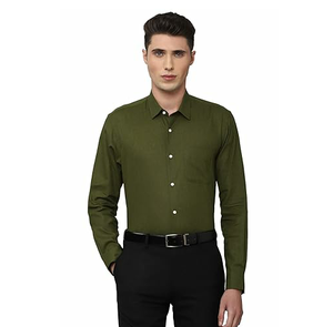 เสื้อเชิ้ตแขนยาวผู้ชายแบบเรียบ ไม่มีลาย สำหรับใส่ทำงาน รับสกรีนโลโก้ เสื้อผ้าผู้ชาย เสื้อเชิ้ตสีน้ำเงินเรียบ ระบายอากาศได้ดี - Product Image 4