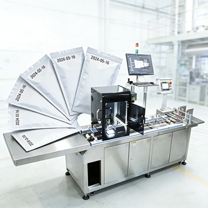 Marcatore laser UV per sacchetti sottili in plastica con impaginazione automatica, codifica della data di produzione anti-sovrapposizione, ispezione visiva e rifiuto dei prodotti difettosi - Product Image 2