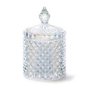 Vente en gros de bougeoirs et pots cylindriques en verre cristal gaufré, écologiques, faits main, d'art moderne et uniques, de luxe, en provenance d'entrepôt américain - Product Image 1