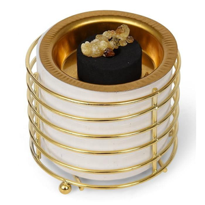 Modern Arabian Brass Mukhtar <b>Incense</b> Burner Artistic Woven Rattan Aromatic Winter Fall Lavender <b>Sandalwood</b> Scent Agarwood Wood - Product Image 3