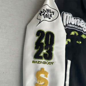 OEM personalizado de moda de lana Varsity chaqueta de cuero de manga genuina bordado personalizado Chenille College Letterman chaqueta para los hombres - Product Image 3