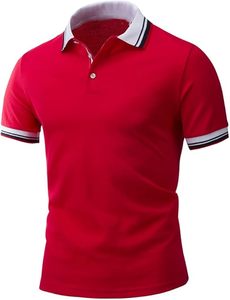 Chemise de golf unie en coton tricoté respirant pour homme, manches courtes, personnalisable avec logo, vente en gros - Product Image 2
