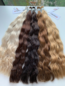 Extensions de cheveux vierges vietnamiennes ondulées naturelles 100g, prix de gros, en vrac, qualité supérieure, toutes couleurs, 60 cm - Product Image 5