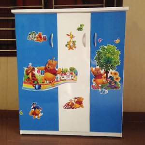 Armoire pliable en plastique taïwanaise à 3 portes pour chambre d'enfant, mobilier domestique - Product Image 1