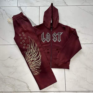 Ensemble survêtement et sweat à capuche d'hiver de haute qualité, logo personnalisé, 100 % coton respirant, séchage rapide, effet délavé, pour homme - Product Image 5