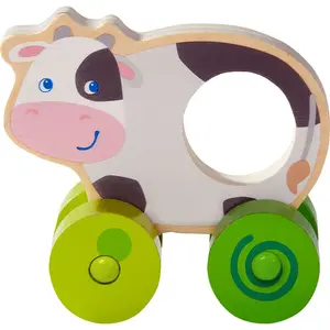 New Product Good Quality Wooden Sliding figure cow Infant toys