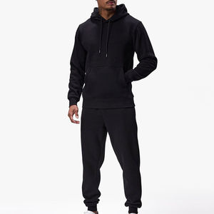 Survêtement à capuche zippé avec piping contrasté, pantalon de jogging en tissu polaire doux, grammage élevé, couleur blanche, manches longues, vente en gros, survêtement pour homme - Product Image 1