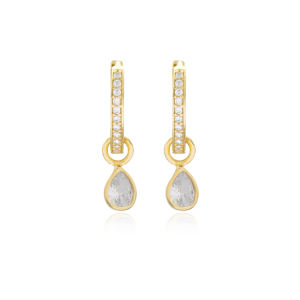 Elegante gota encanto CZ piedra pendientes colgantes plata esterlina 925 turca venta al por mayor joyería fina para mujeres - Product Image 1