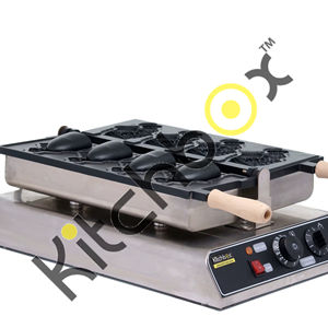 Máquina para Hacer Taiyaki Industrial y Comercial Kitchbox (4 Piezas) con Revestimiento Antiadherente de Acero Inoxidable 304 y Temporizador - Product Image 1