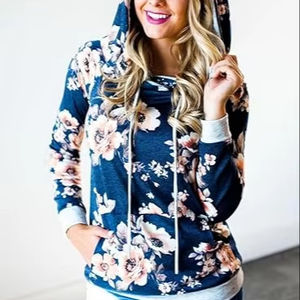 Sudaderas con capucha de mezcla de algodón de alta calidad y peso ligero personalizadas para mujer - Product Image 1