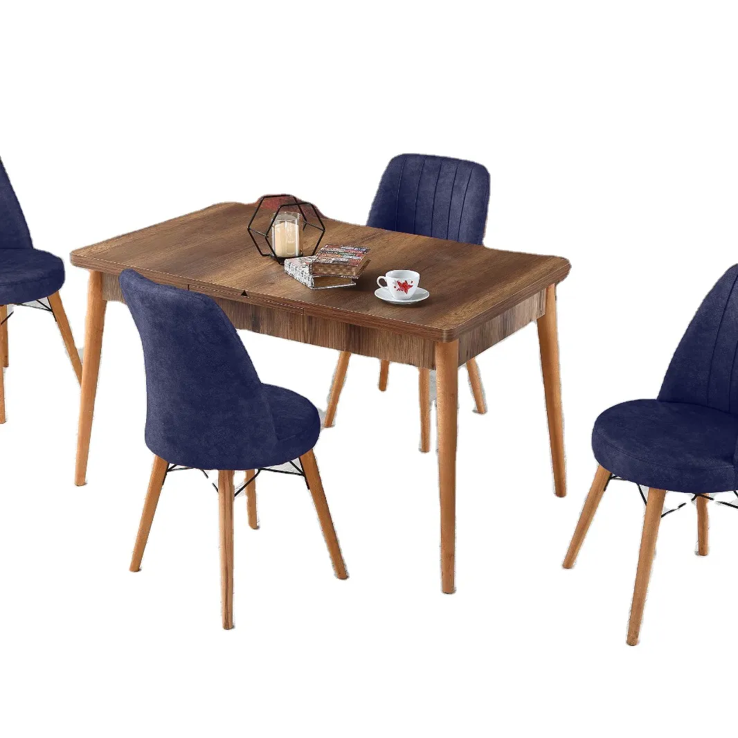 Salda ahşap genişletilebilir yemek masaları 6 sandalye ucuz yemek odası mobilyaları en çok satan masa ve sandalye seti