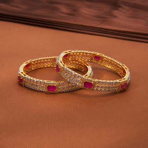 ดีไซน์ชุบสองสีกำไลแฟชั่นคลาสสิก CZ - Product Image 2