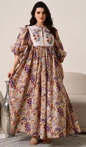 ชุดเดรสยูเครนปักมือคอวีแขนยาวสไตล์อินเดียชุดเดรสยูเครนสำหรับฤดูหนาว - Product Image 4