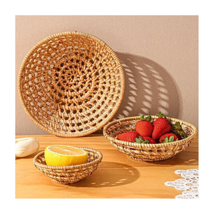 Bandeja de ratán natural 100%, cesta de comida tejida a mano para servir, cesta de almacenamiento de Vietnam FBA para Amazon - Product Image 1