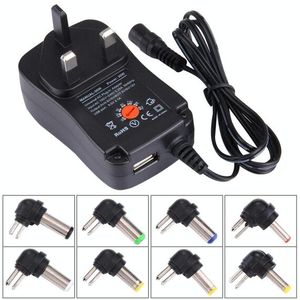 30W <b>UK</b> <b>Plug</b> Universal Adapter with <b>USB</b> Port 5V 2.1A 8 Prongs 1.2m Cable Travel Adapters - Product Image 1