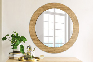 Textura de madera, bronce, espejo de pared único, regalo para mujeres con espejo de vidrio templado para decoración de pared única - Product Image 6