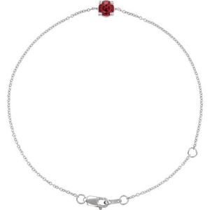 Pulsera de Oro de 14K y 18K con Eslabones Solitarios, Diamante de Corte Princesa y Perla, Pulseras Vintage con Dijes Religiosos para Regalo - Product Image 1