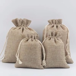 Lot de 4 sacs en toile de jute de grande taille, parfaits pour les sacs d'épicerie, de qualité supérieure et naturels par ACMI - Product Image 1