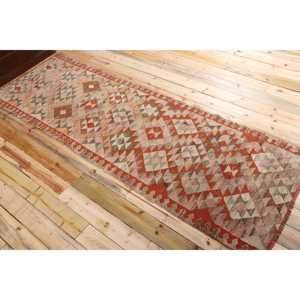 Turkish 3,2x9,<b>9</b> ft Rug, Runner Vintage Rug, Orange Patchwork Wool Rug - Product Image 4