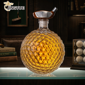 Ensemble de carafes à <span class=keywords><strong>whisky</strong></span> au design unique de golf, en <span class=keywords><strong>cristal</strong></span> de qualité supérieure avec texture sphérique, idéal pour les événements et récompenses des clubs de golf - Product Image 2