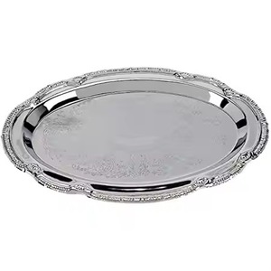 Plateau de service moderne en métal Taille personnalisée Designer Nouveau plateau de service Classique Élégant Vente en gros Plateau de service en métal fantaisie - Product Image 2