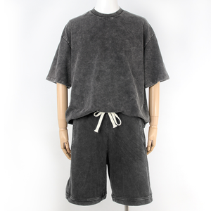 Ensemble chemise et short personnalisé de 2 t unisexe Hip Hop ensemble t-shirt et short vintage délavés à l'acide au design surdimensionné pour hommes - Product Image 2