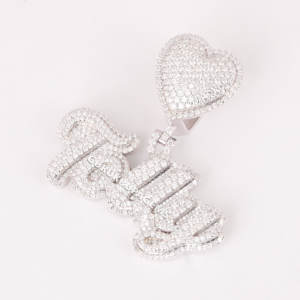 Collar de Plata de Ley 925 con nombre helado, nuevo diseño VVS Lab Grown Diamond Hip Hop, joyería personalizada - Product Image 5