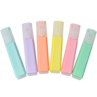 Stylo surligneur fluorescent, lot de 6 couleurs, vente en gros, pointe biseautée, surligneur pour étudiants, papeterie de bureau