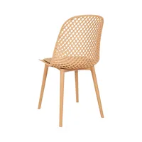 Chaise de café rembourrée en plastique pp orange confort moderne
