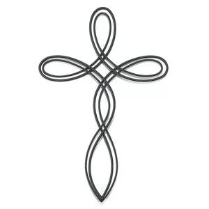 Diseño moderno de hierro Decoración Cruz católica Adorno de pared - Product Image 2